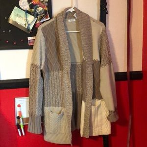 Multi color neutral cardigan knit
